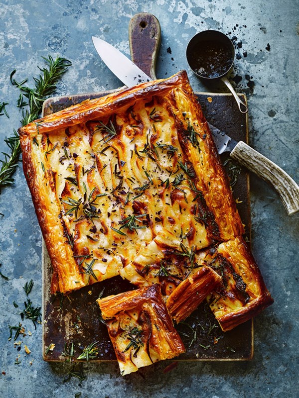 Rosemary, mascarpone and potato tart