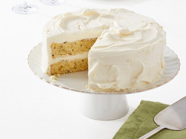 Rosemary olive oil cake with lemon buttercream