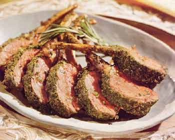 Rosemary-pesto lamb rack