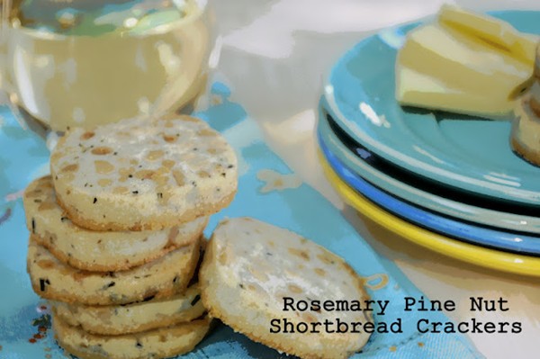 Rosemary pine nut shortbread crackers