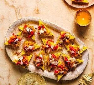 Rosemary polenta bites with peperonata 