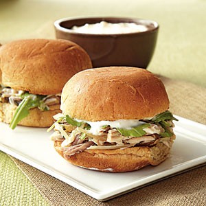 Rosemary pork sliders with horseradish aioli