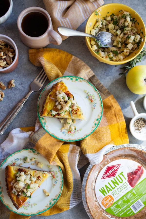 Rosemary potato frittata with Diamond of California nut crust