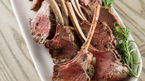 Rosemary rack of lamb with easy tzatziki