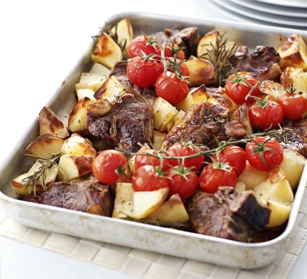 Rosemary roast chops & potatoes