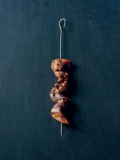 Rosemary-skewered monkfish