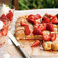 Rosemary-strawberry shortcake pizza