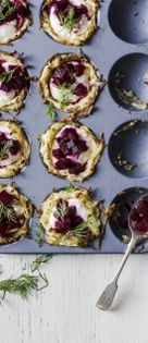 Rösti cups with beet and orange relish