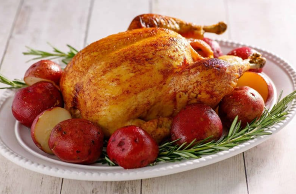 "Rotisserie" chicken and potatoes