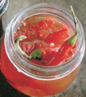 Rowan and rosehip jelly