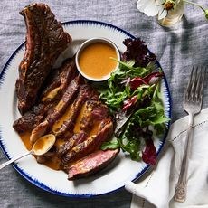 Roy Yamaguchi's soy-mustard sauce (a.k.a. 3-ingredient steak sauce) 