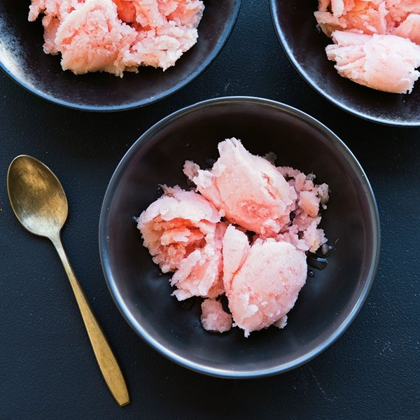 Ruby grapefruit sorbet