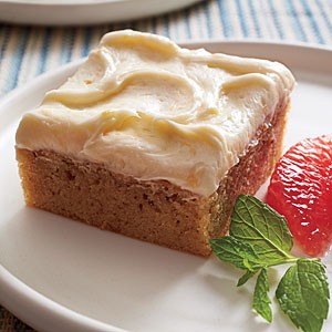 Ruby red grapefruit and pecan sheet cake