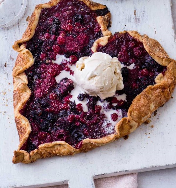 Ruby-red heart galette