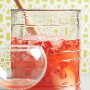 Ruby rhubarb lemonade