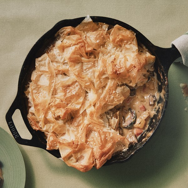 Ruffled mushroom pot pie