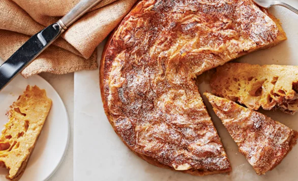 Ruffled pumpkin milk pie