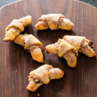 Rugelach with raisin-walnut filling