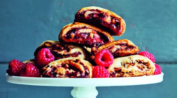 Rugelach with raspberry walnut filling