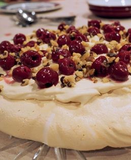 Rum and coffee Pavlova