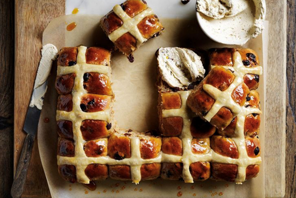 Rum and raisin hot cross buns