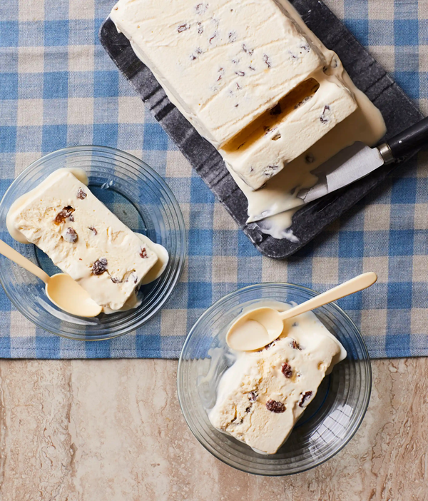 Rum and raisin semifreddo
