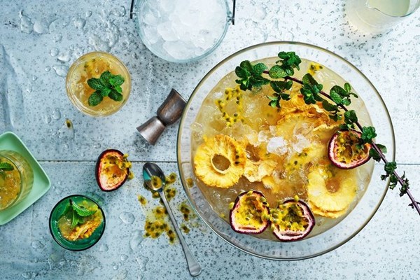 Rum, caramelised pineapple & passionfruit punch