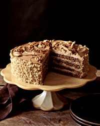Rum-mocha walnut layer cake