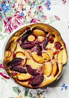Rum-plum clafoutis