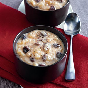 Rum-raisin Arborio pudding