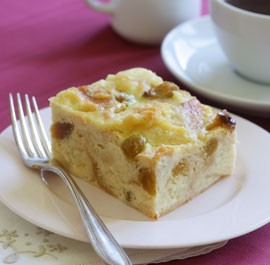 Rum-raisin bread pudding