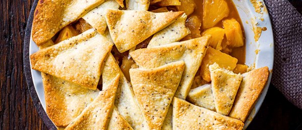 Rum-roasted pineapple and spice pie