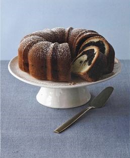 Rum-scented marble cake