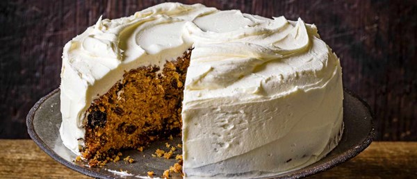 Rum-soaked fruit and almond cake