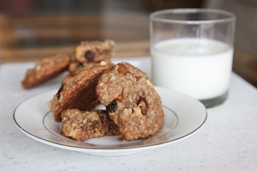 Rum soaked tropical fruit oatmeal cookies