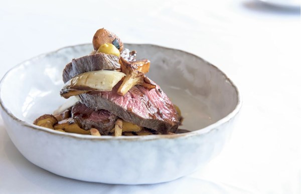 Rump of beef with squash, girolles & Treviso [Andy McLeish]