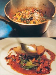 Rump of veal with leeks, girolles and truffle oil juice