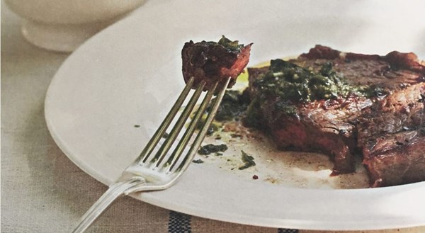 Rump steak with salsa verde