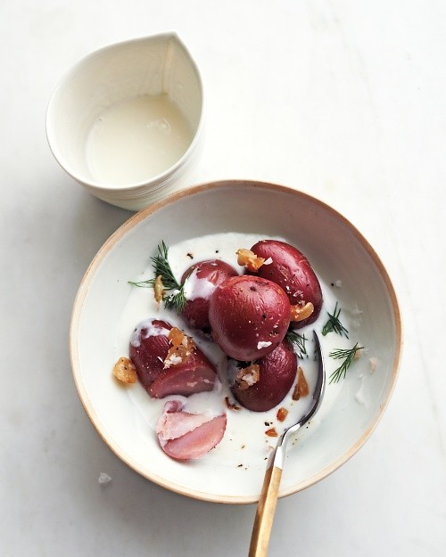 Russian potatoes in buttermilk