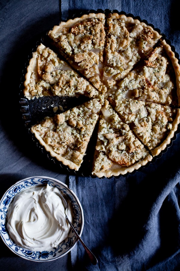 Rustic apple tart with hemp seed crumb 