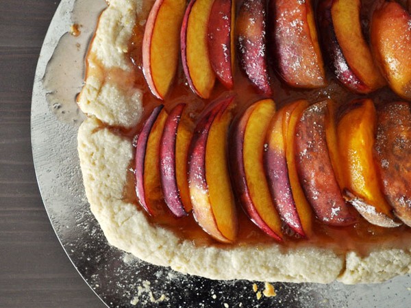 Rustic apricot-peach crostata