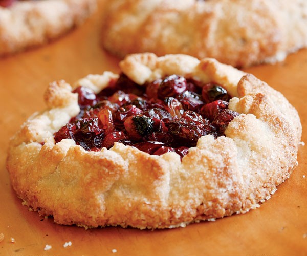 Rustic cranberry-raisin tarts