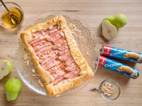 Rustic pear and almond tart