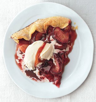 Rustic plum and Port tart