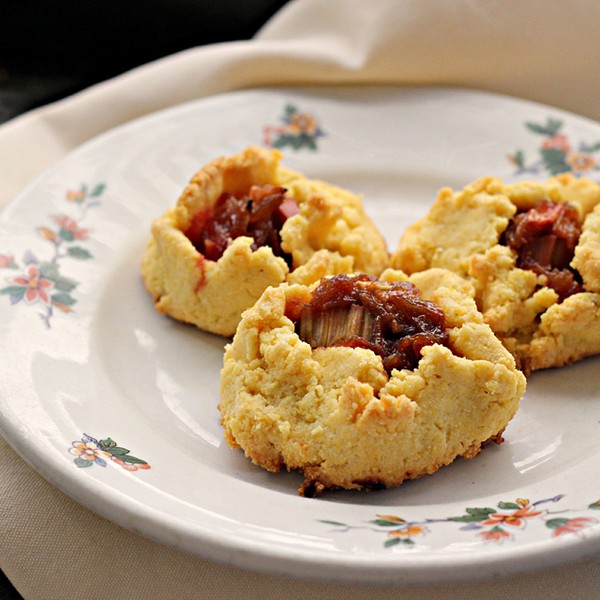 Rustic rhubarb tartlets