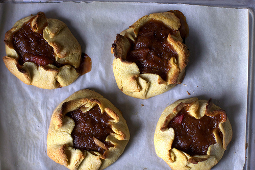 Rustic rhubarb tarts