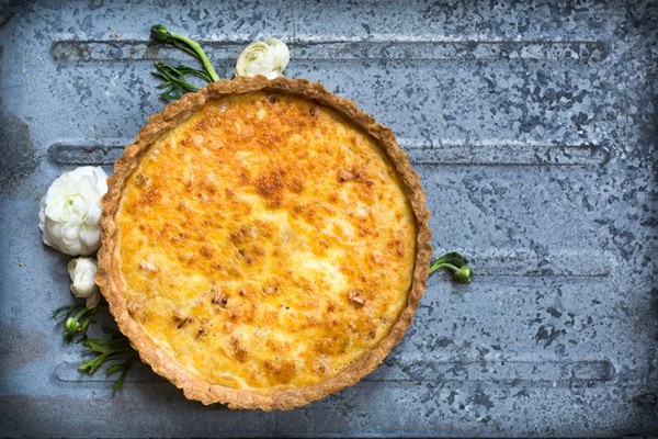 Rustic roasted root vegetable and goat cheese tart