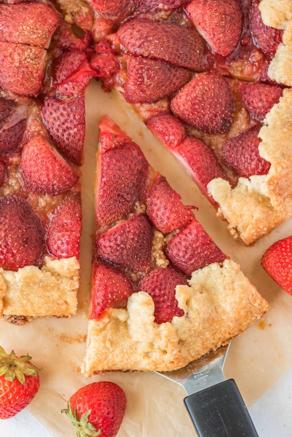 Rustic strawberry galette