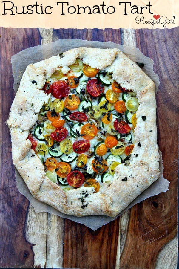 Rustic tomato and zucchini tart