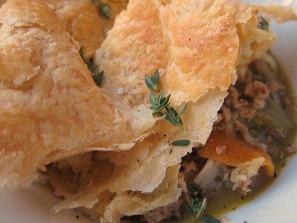 Rustic turkey and vegetable pie